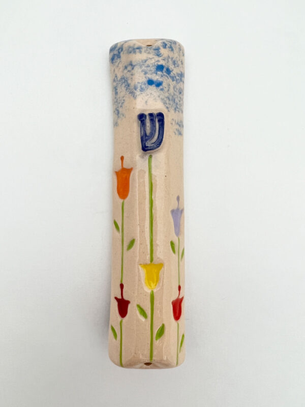 Tulips Hand Made Mezuzah