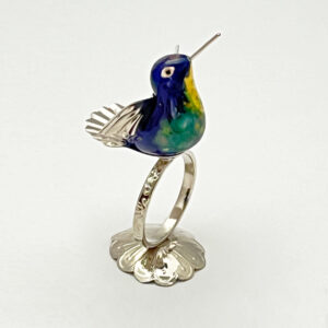 Hand Made Blue Hummingbird Napkin  Ring