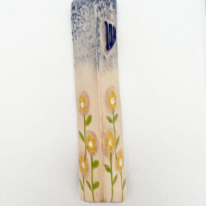 Orange Flowers Hand Made Mezuzah